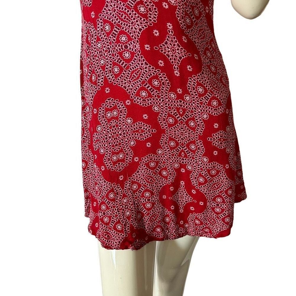 Red Patterned Mini Dress - Picture 14 of 15